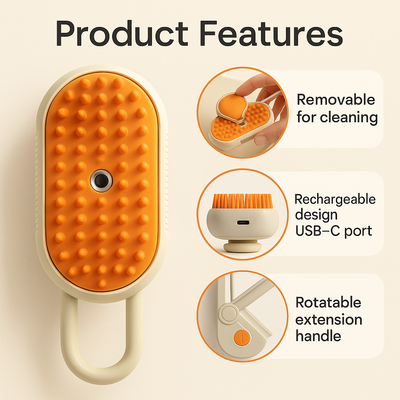 Pawcrest™ Electric Steam Brush