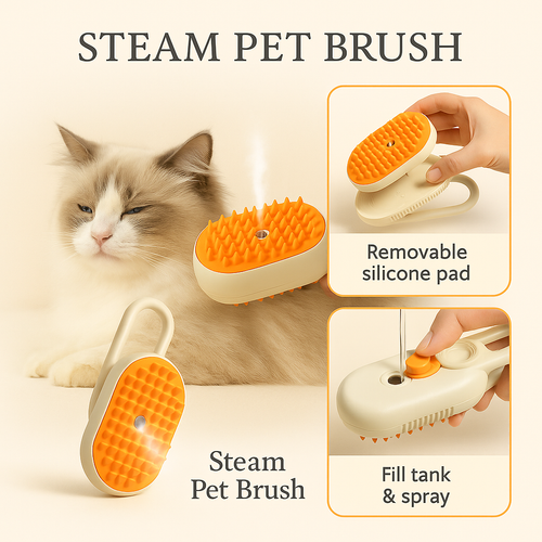 Pawcrest™ Electric Steam Brush